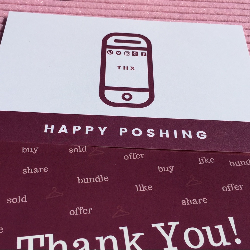 Last Pack! Thank You Cards “Happy Poshing” - Picture 4 of 5